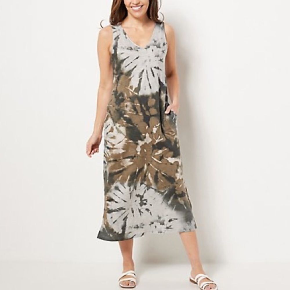 Belle by Kim Gravel Petite Slub Knit Maxi Dress with Pockets